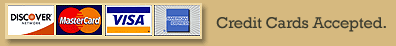 credit cards accepted